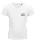 Hvid T-shirt i økologisk bomuld – Core Logo | Kids Horizontals