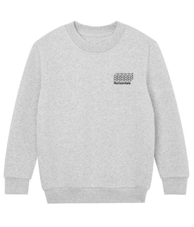 Grå Sweatshirt i økologisk bomuld – Core Logo | Kids Horizontals