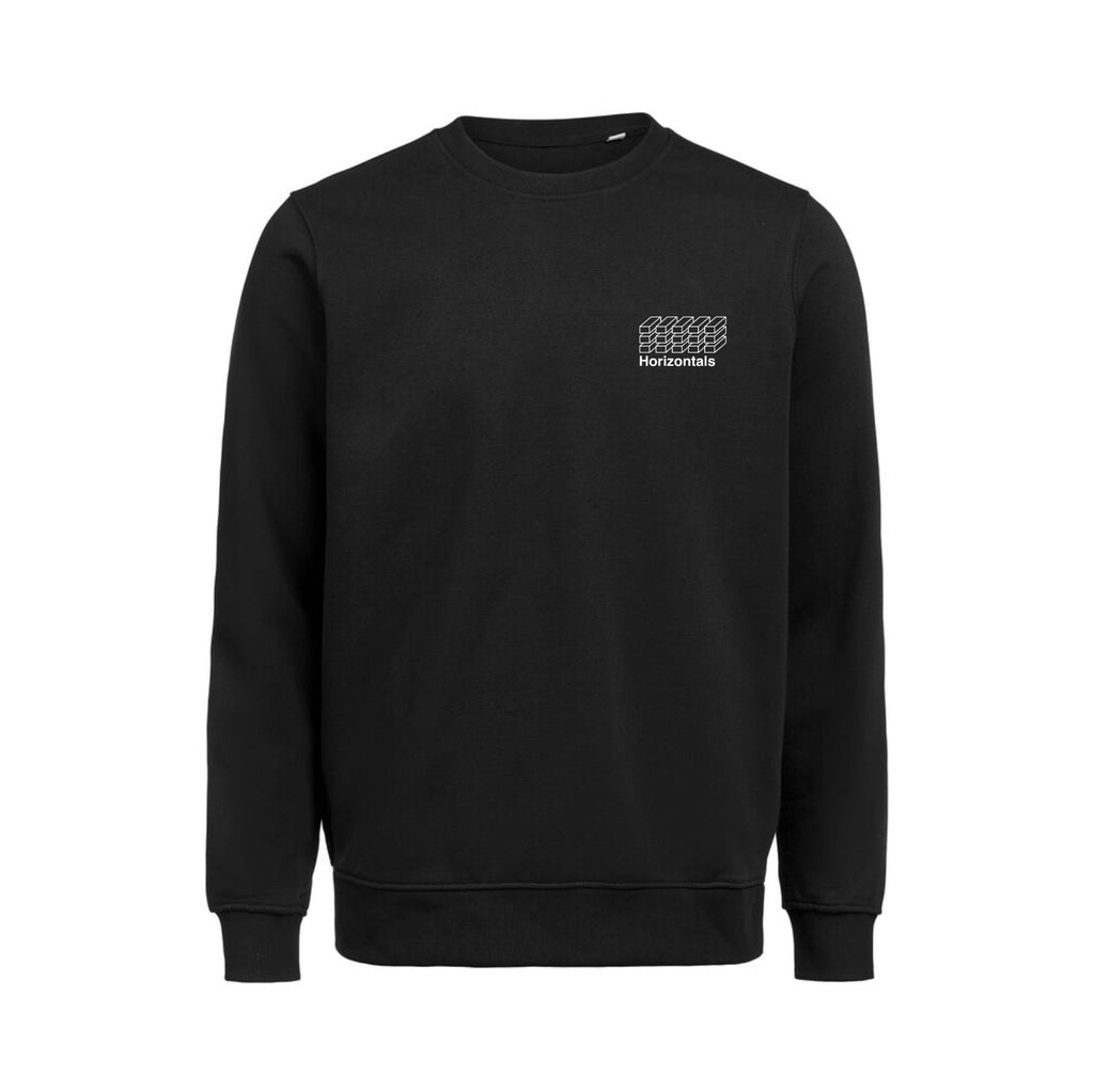 Sort sweatshirt i økologisk bomuld til dame og herre med minimalistisk logo design – høj kvalitet og god pasform