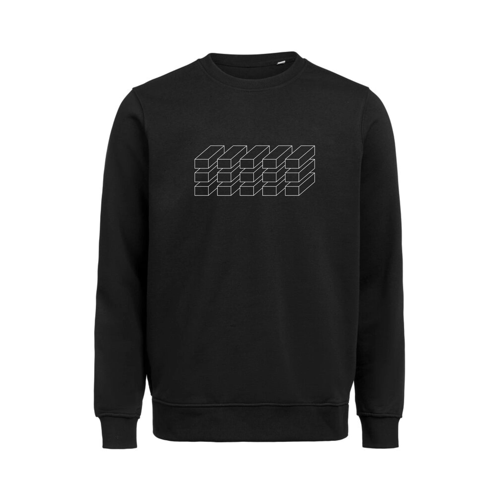Sort sweatshirt i økologisk bomuld til dame og herre med minimalistisk design – høj kvalitet og god pasform