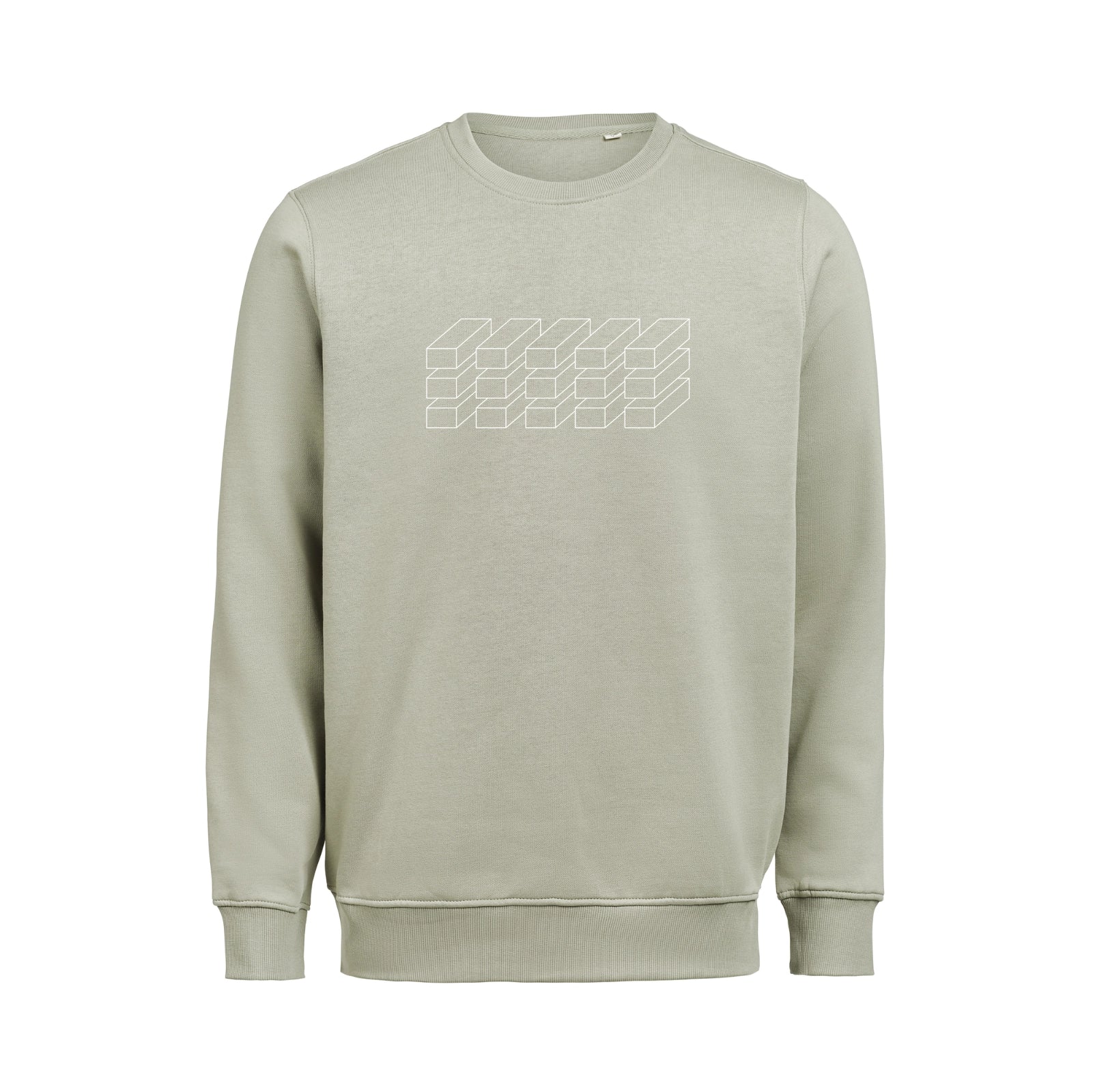 Grå sweatshirt i økologisk bomuld til dame og herre med grafisk design – høj kvalitet og god pasform