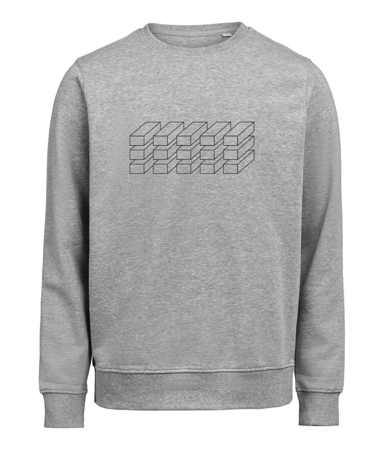 Grå Sweatshirt i økologisk bomuld – Signature | Horizontals