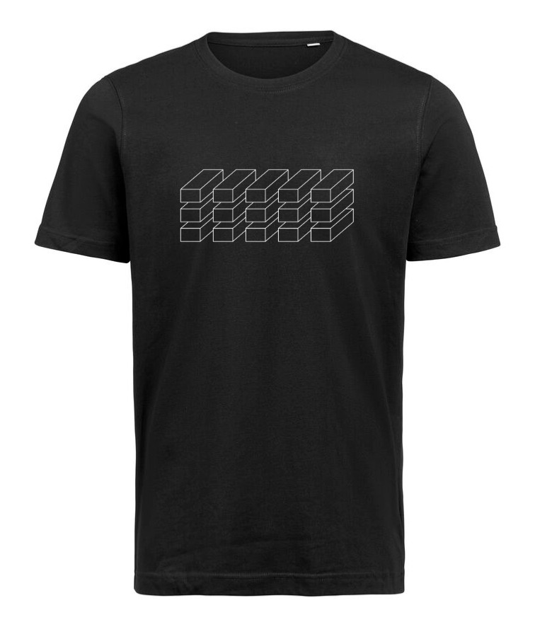 Sort T-shirt i økologisk bomuld – Signature | Horizontals