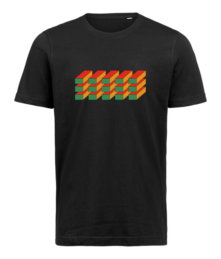 Sort T-shirt i økologisk bomuld – Essential | Horizontals