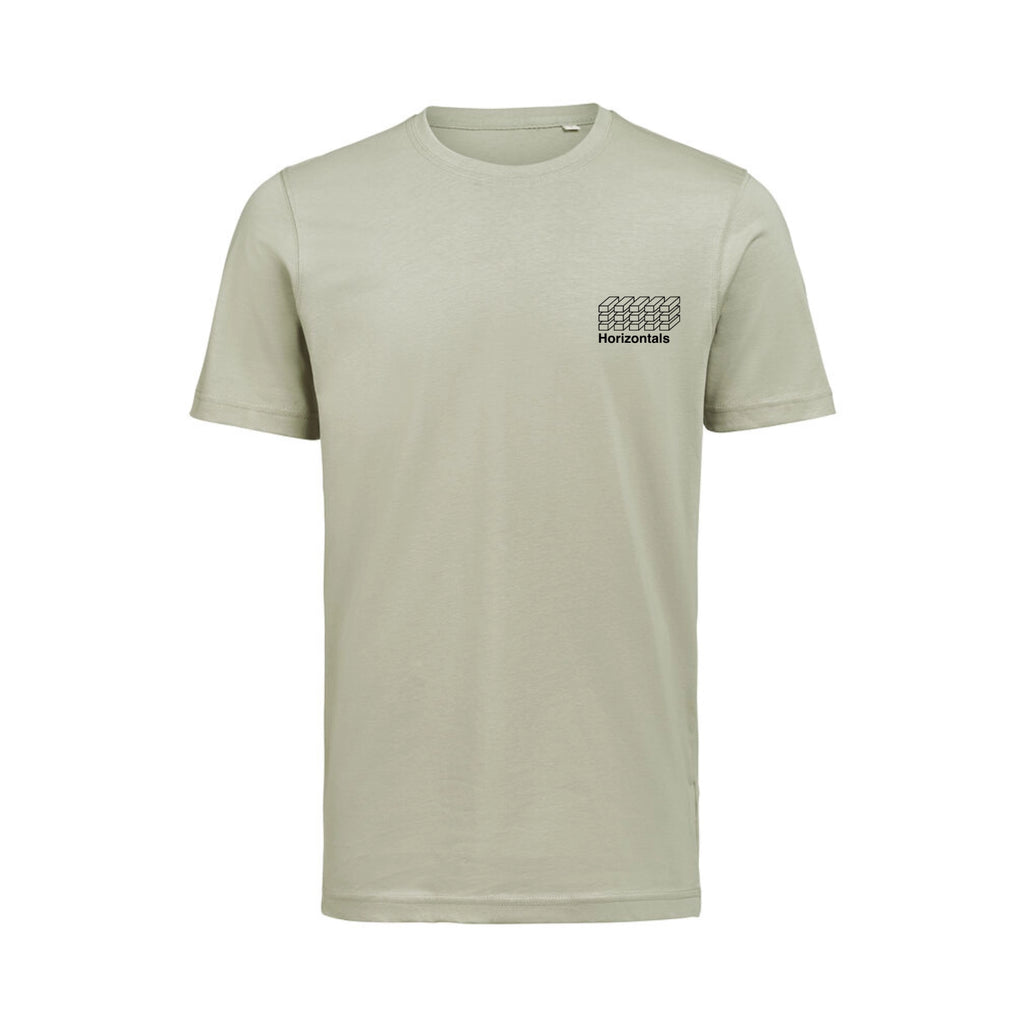Grøn t-shirt i 100% økologisk bomuld til dame og herre med minimalistisk logo design – høj kvalitet og god pasform