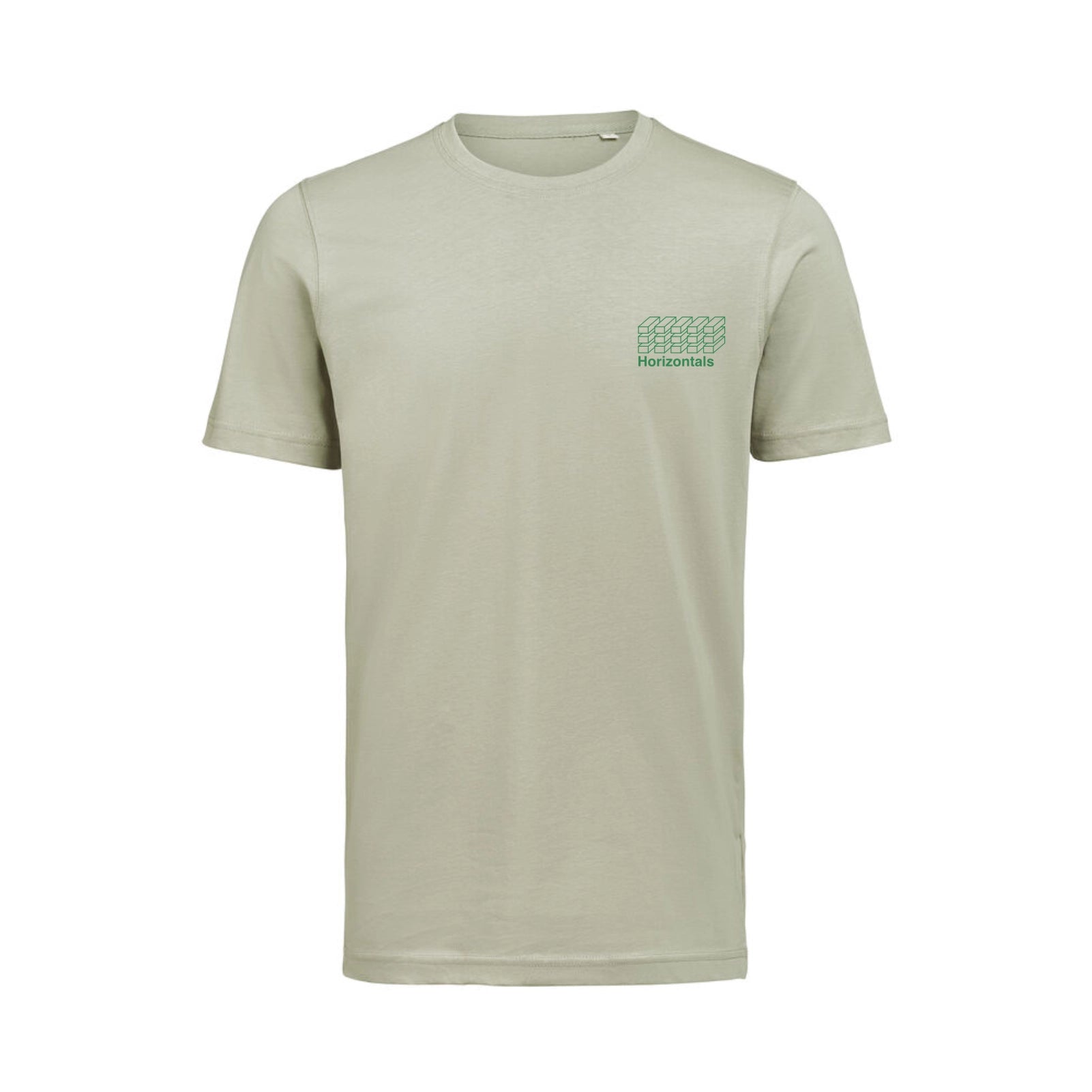 Grøn t-shirt i 100% økologisk bomuld til dame og herre med minimalistisk grønt logo design – høj kvalitet.