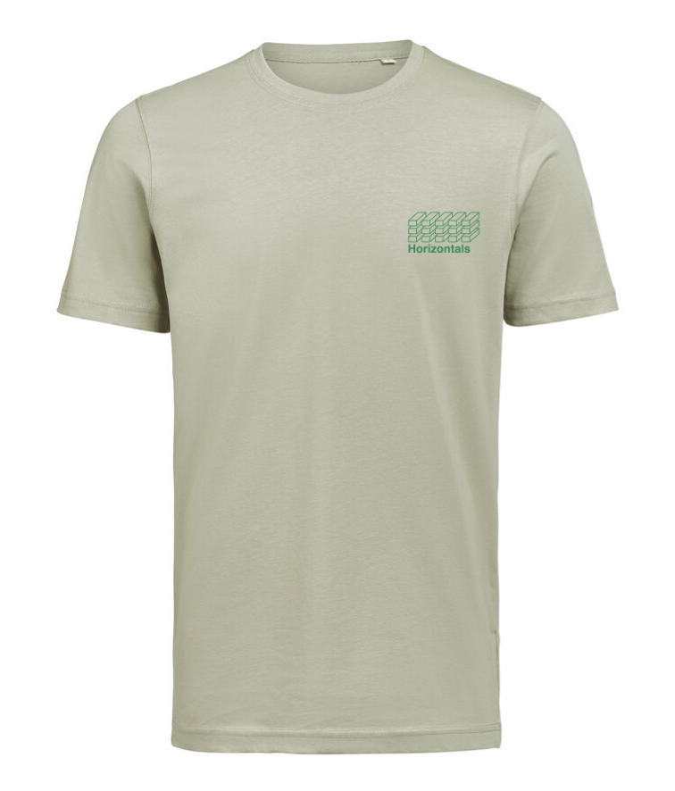 Grøn T-shirt i økologisk bomuld – Minimalistisk logo | Horizontals