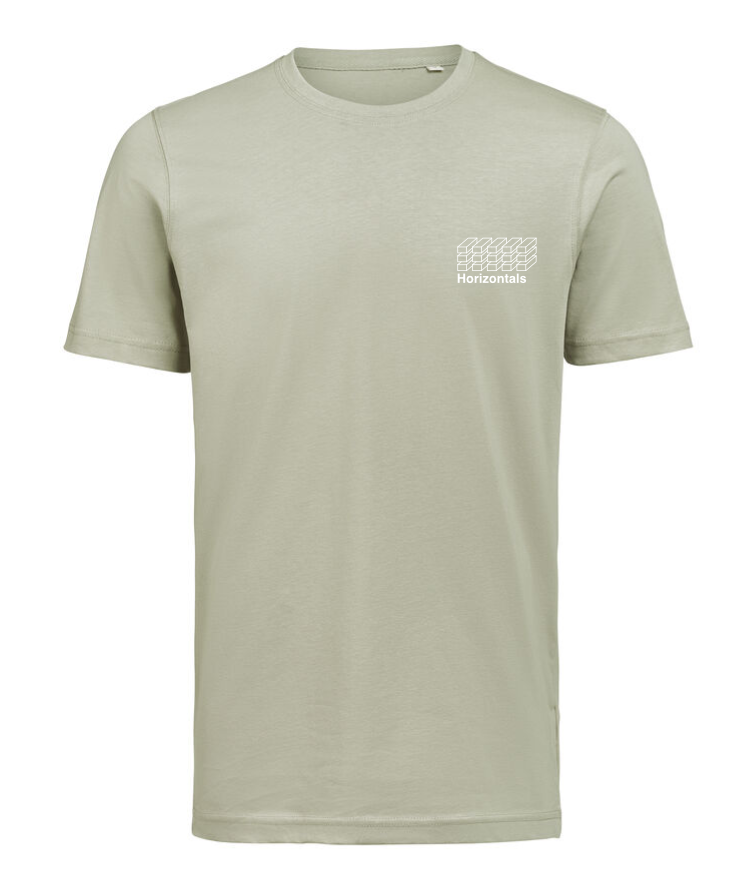 Grøn T-shirt i økologisk bomuld – Minimalistisk logo | Horizontals