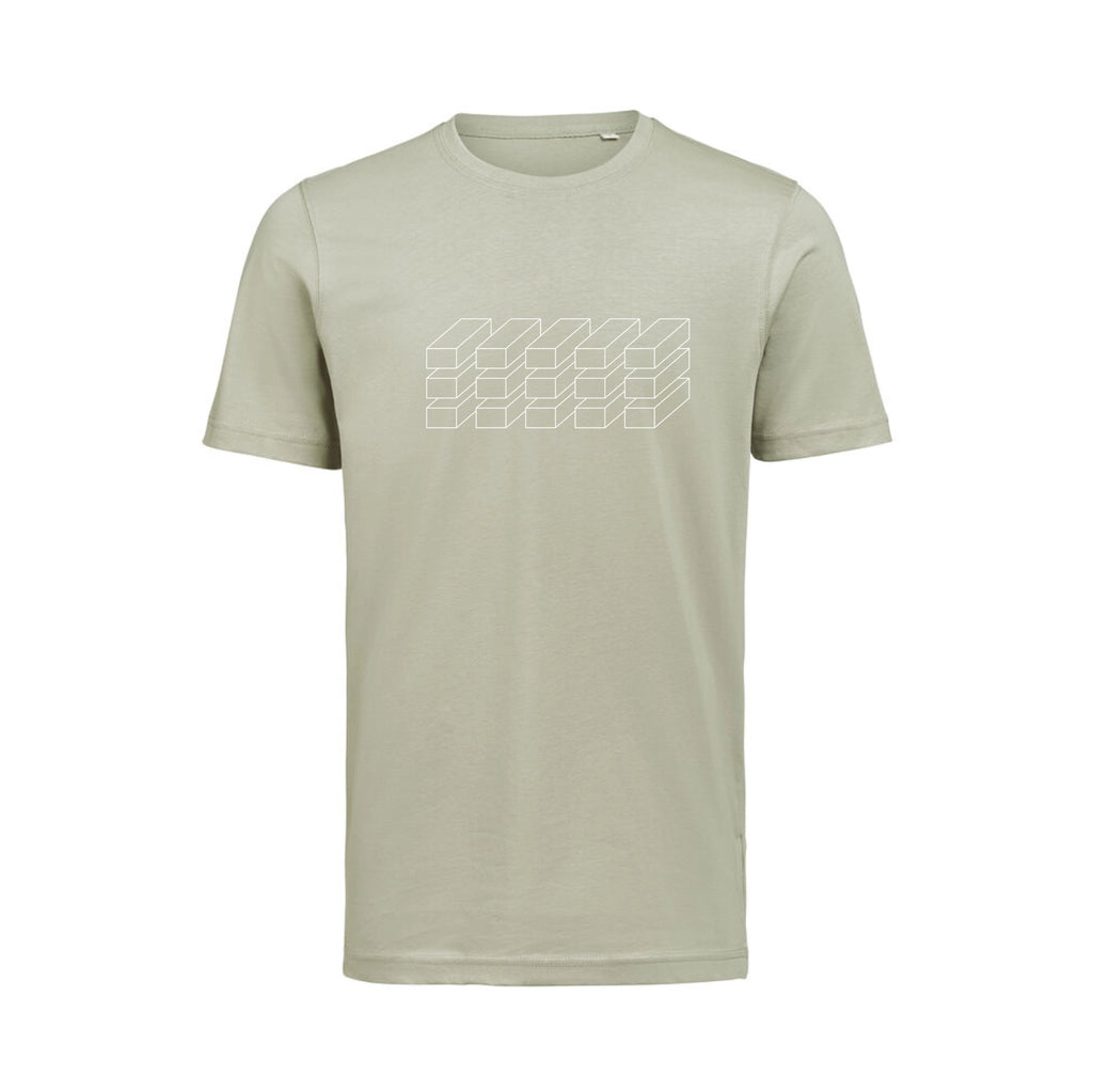 Grøn t-shirt i 100% økologisk bomuld til dame og herre med minimalistisk hvidt logo design – høj kvalitet