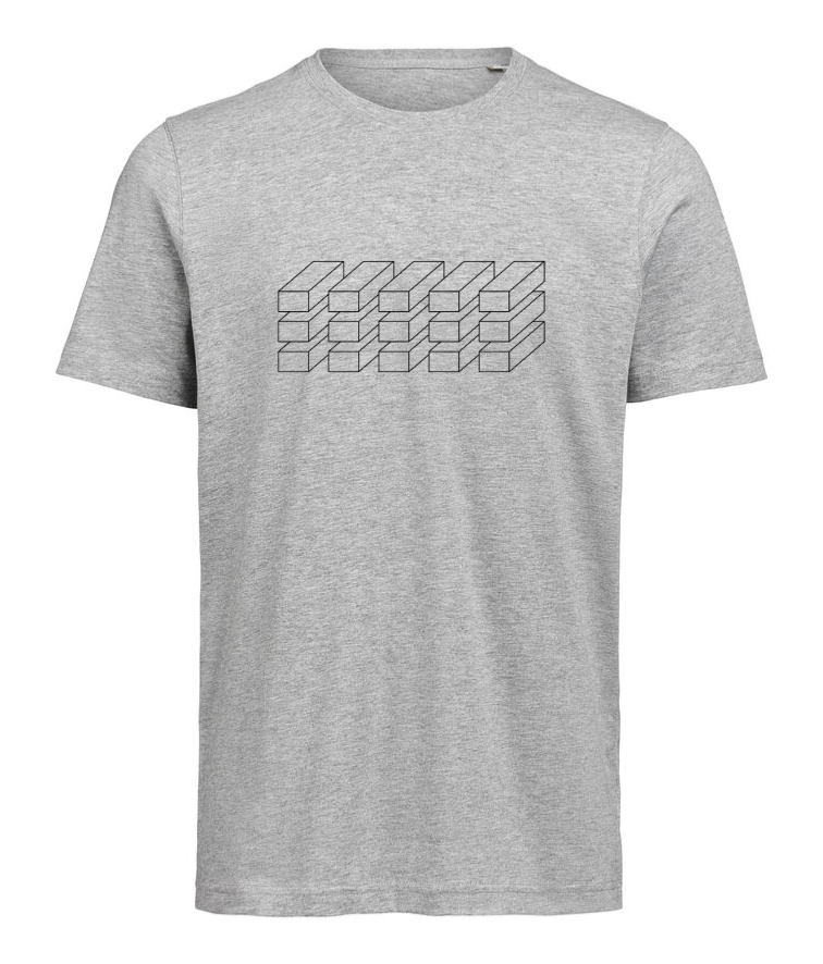 Grå T-shirt i økologisk bomuld – Signature | Horizontals