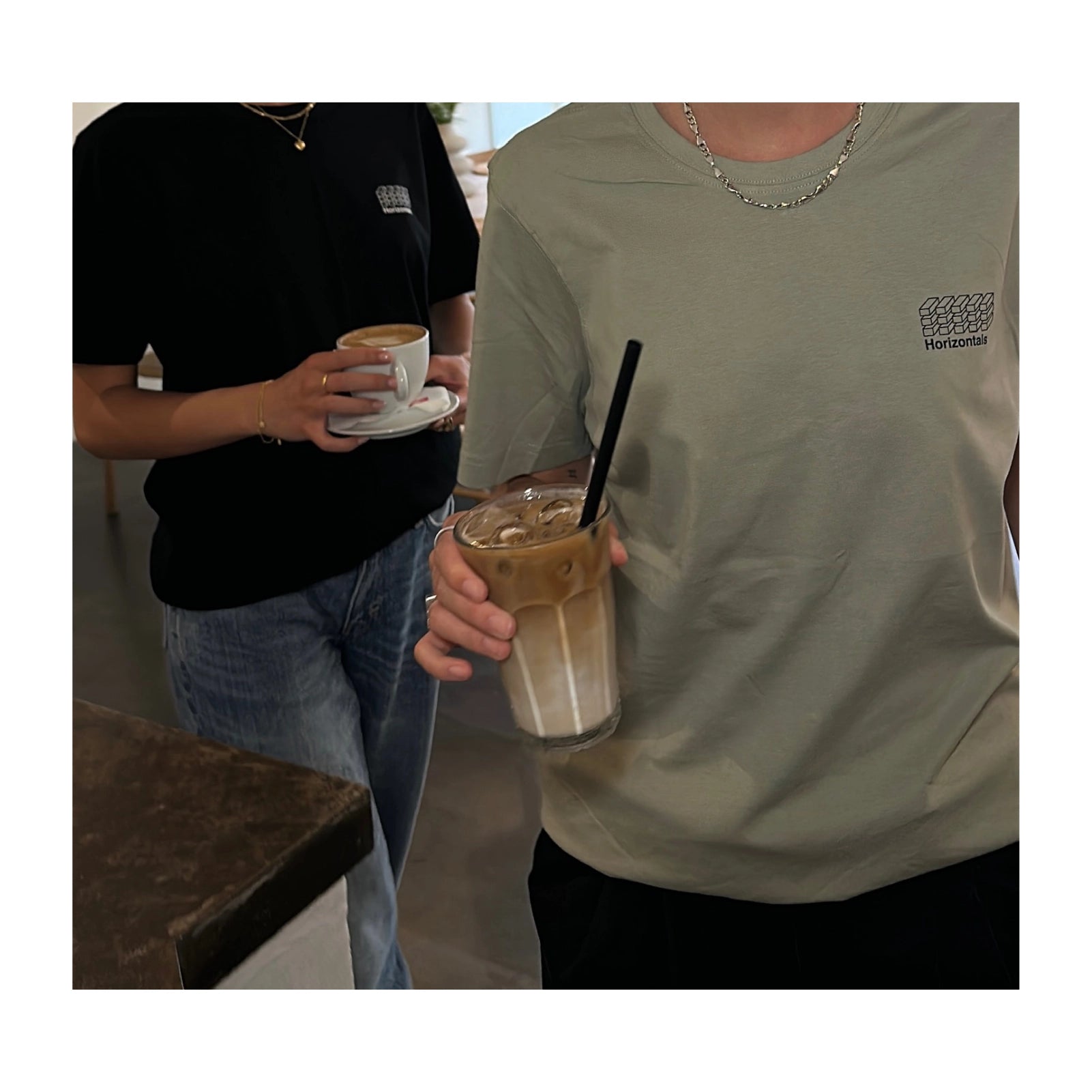 Grøn T-shirt i Økologisk Bomuld | Stilren | Horizontals